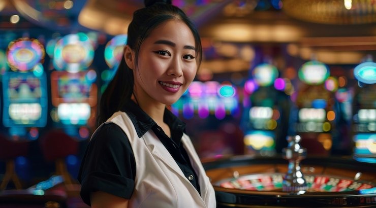 Live dealer studio with multiple camera angles